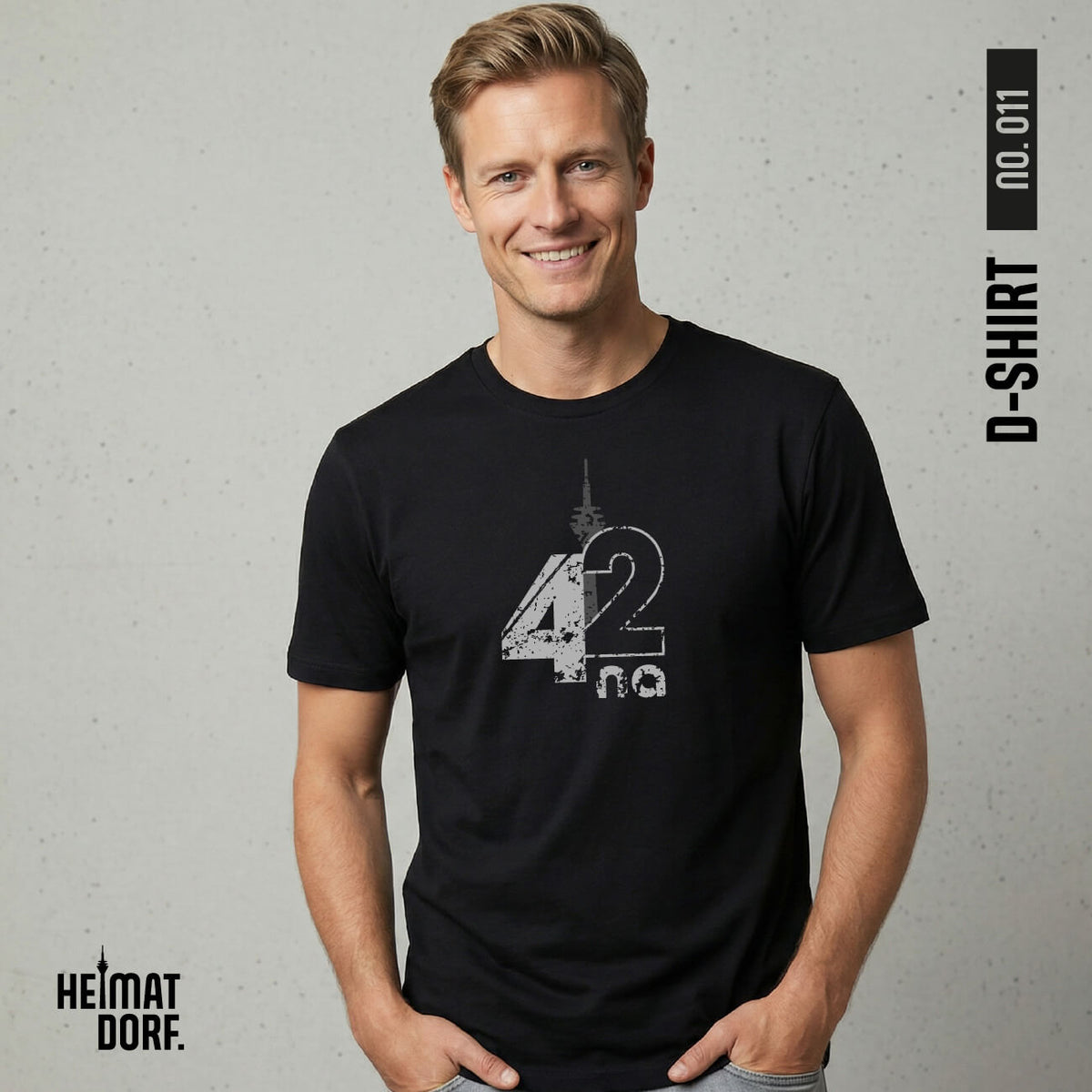 Modelbild von dem neuen HEIMATDORF D-Shirt 011.