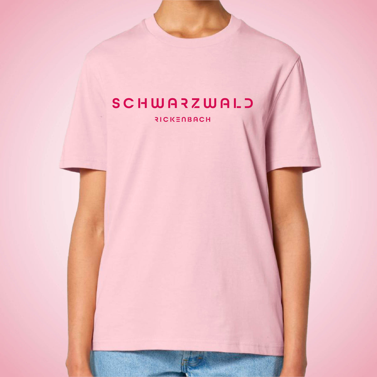 Heimat T-Shirt in light-pink mit pinkem Aufdruck Schwarzwald und darunter Rickenbach.
