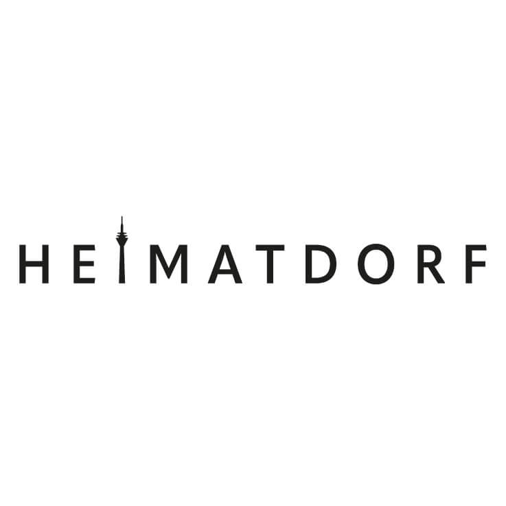 Heimatdorf-Schriftzug mit Rheinturm in schwarz als Autoaufkleber