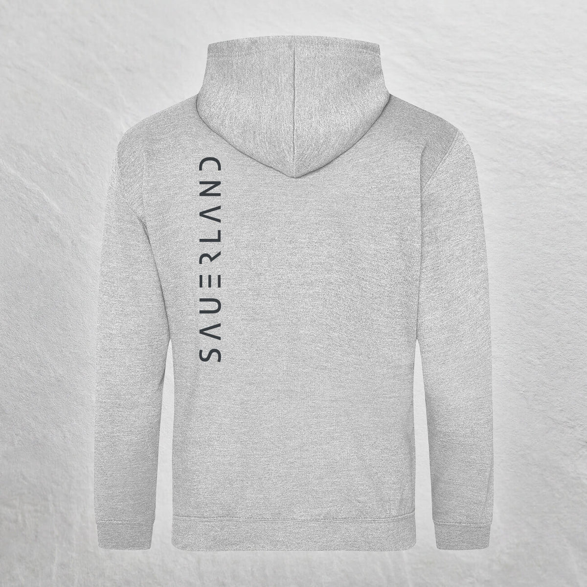 Sauerland Hoodie von hinten mit großem Backprint SAUERLAND in dunkelgrau