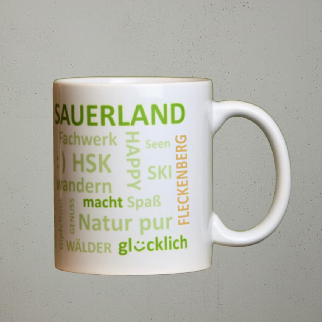Sauerland Dorfbecher mit Dorfaufdruck in beige