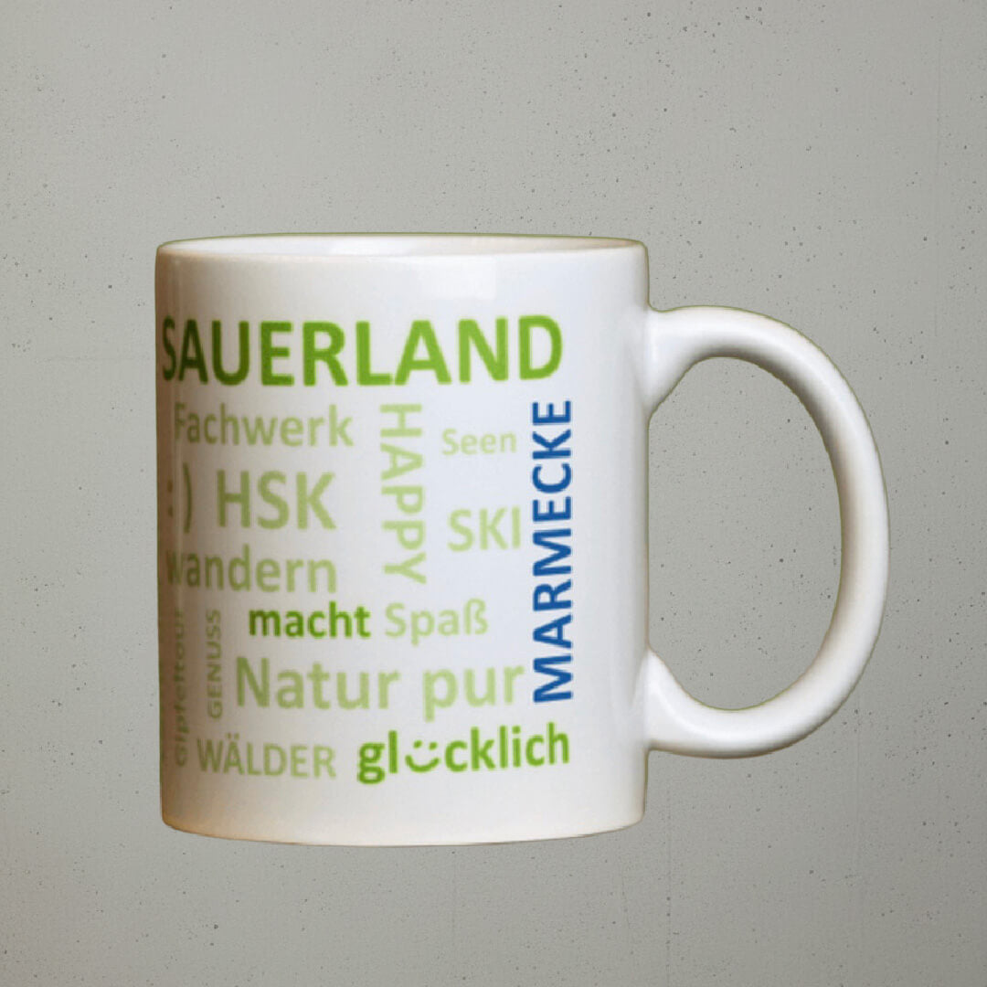 Sauerland Dorfbecher mit Dorfaufdruck in dunkelblau