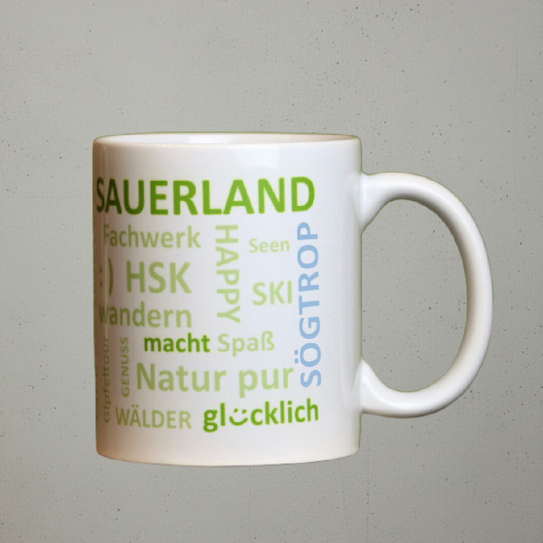 Sauerland Dorfbecher mit Dorfaufdruck in hellblau
