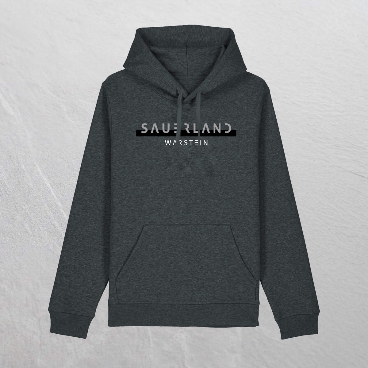 Produktfoto des newSAUERAND Bio-Hoodie in dunkelgrau