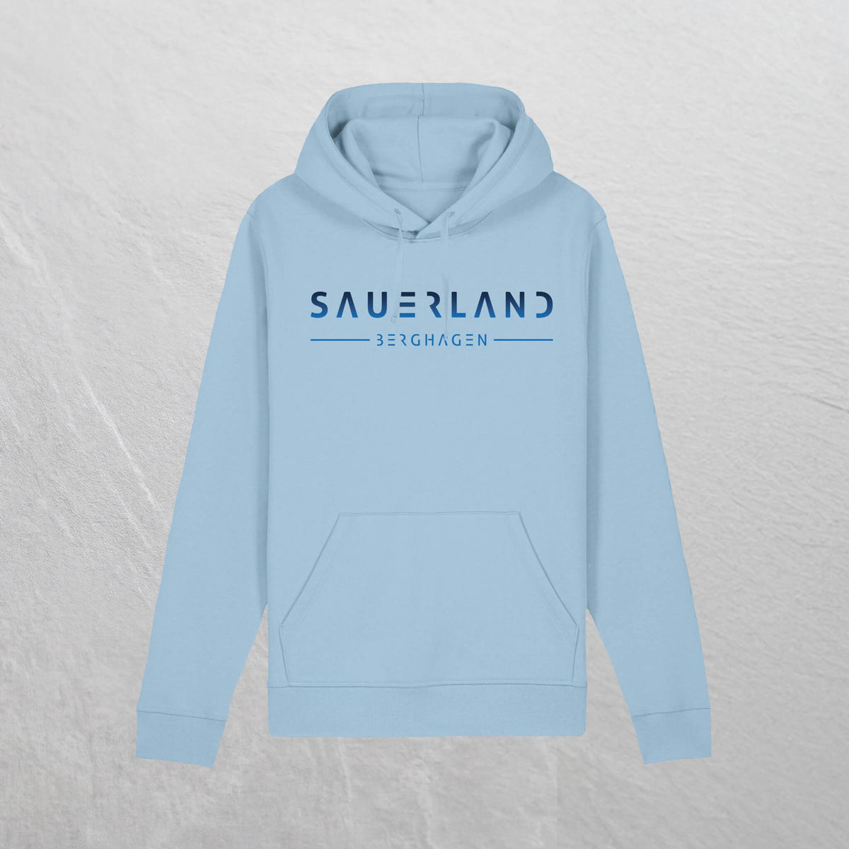 Produktfoto des newSAUERLAND Hoodie im gradient Design in der Farbe hellblau.