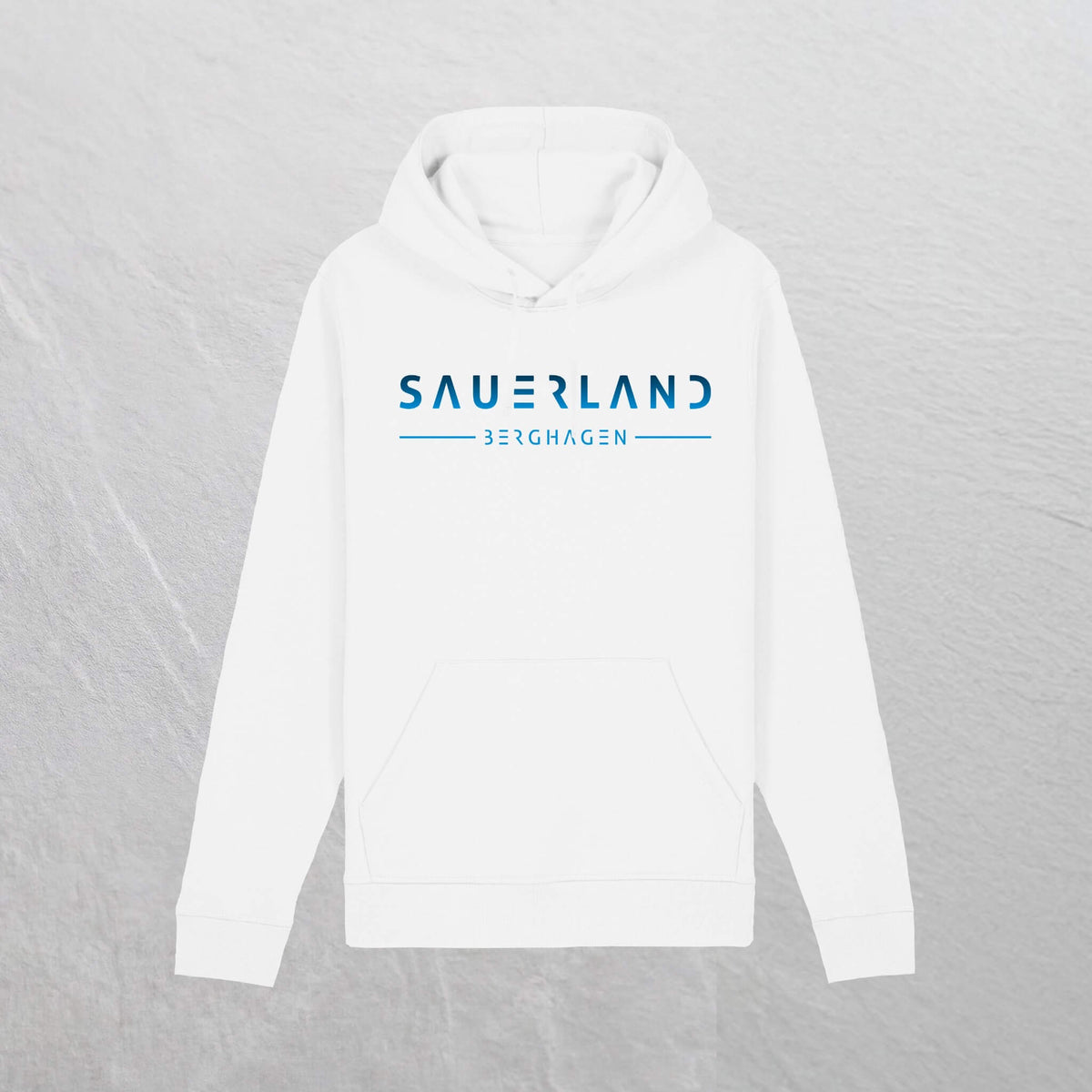 Produktfoto des newSAUERLAND Hoodie im gradient Design in der Farbe weiß.
