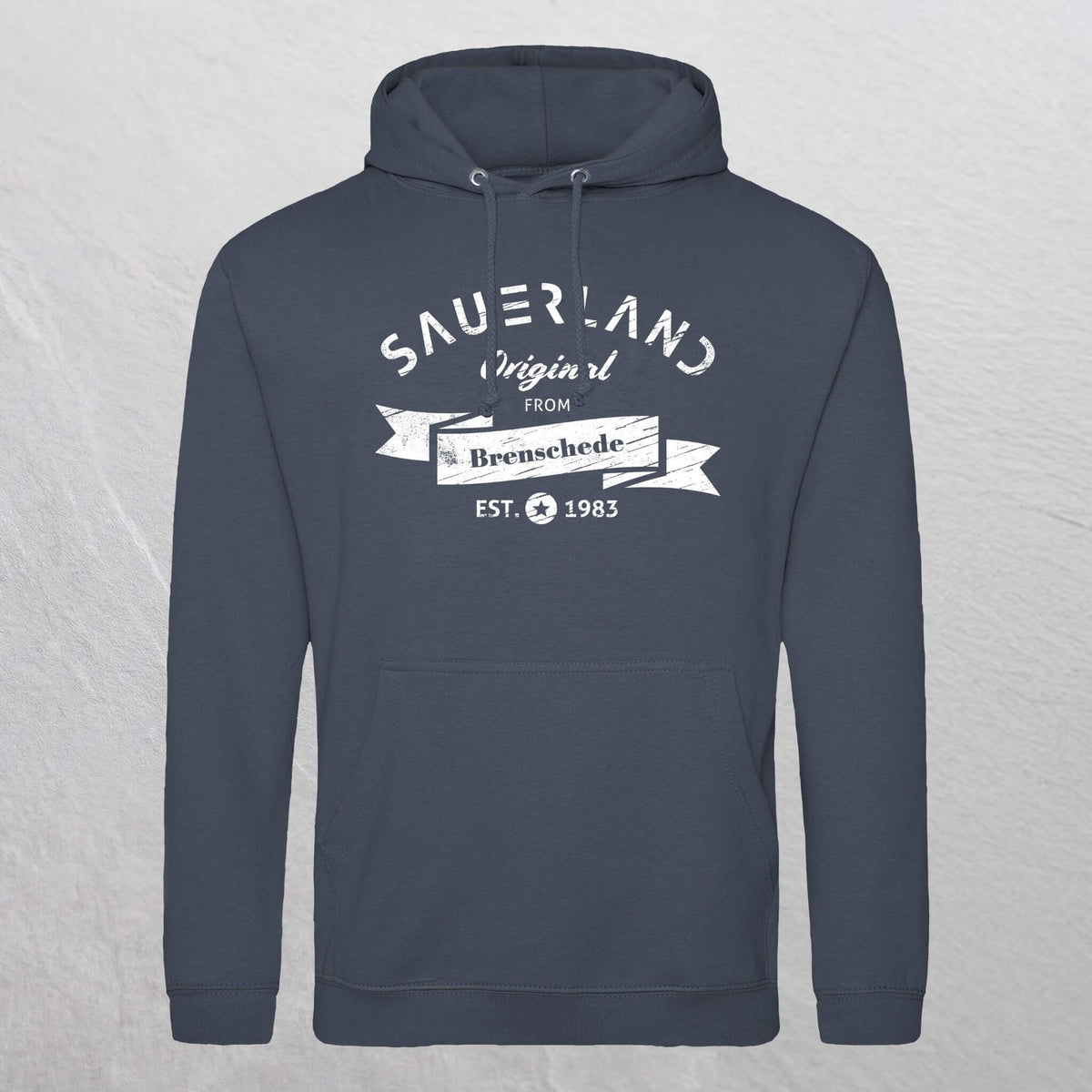 Produktfoto eines personalisierbaren dustyairforceblue farbenden newSAUERLAND Original from  Hoodies.