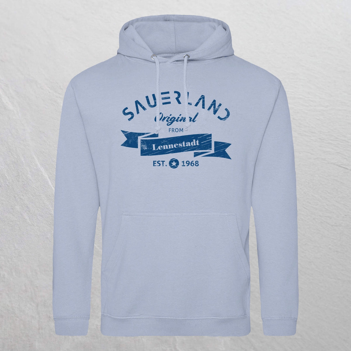 Produktfoto eines personalisierbaren hellblauen newSAUERLAND Original from  Hoodies.