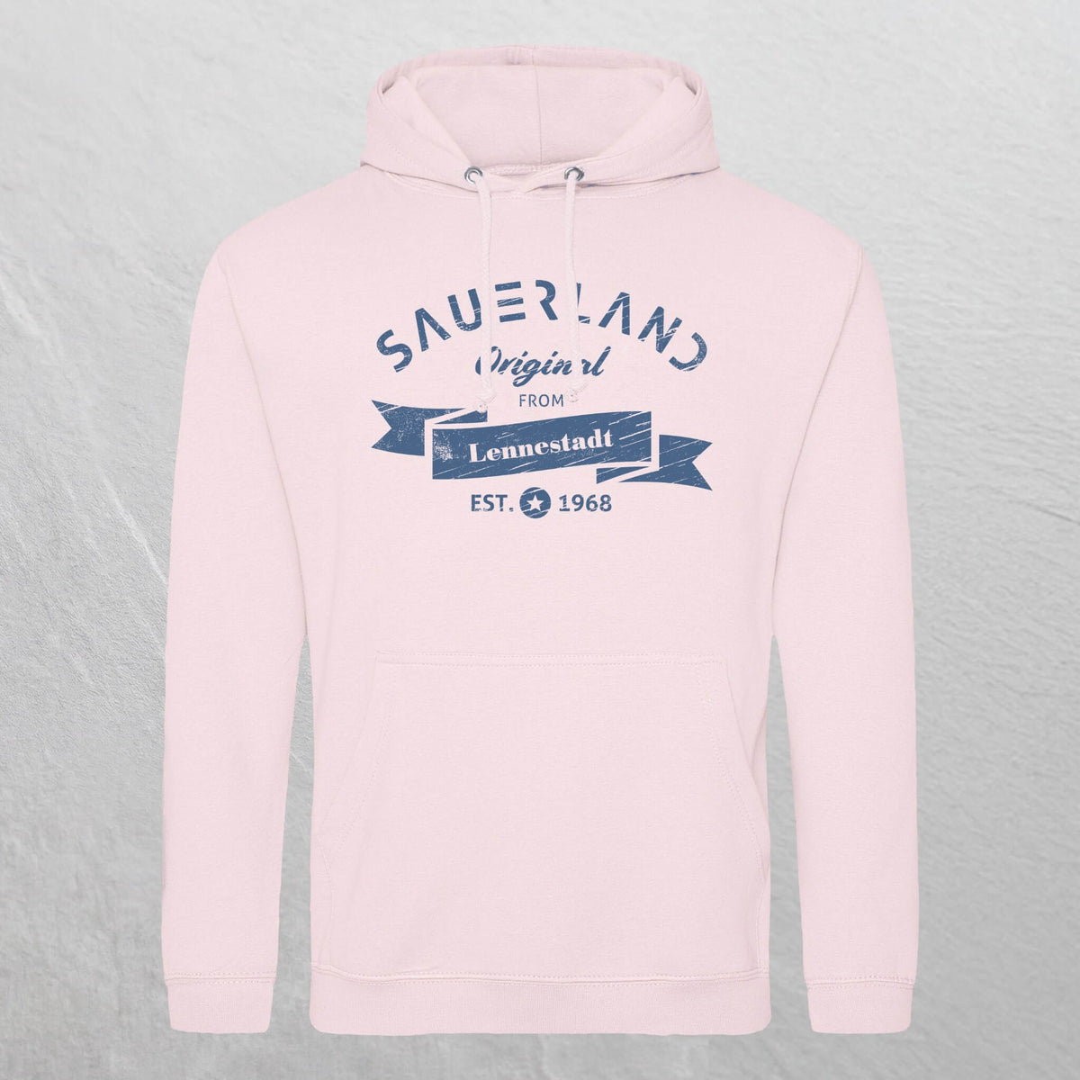 Produktfoto eines personalisierbaren rosafarbenen newSAUERLAND Original from  Hoodies.