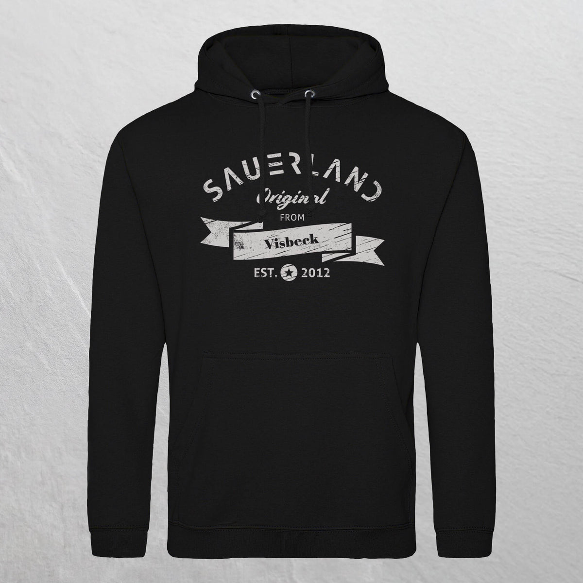 Produktfoto eines personalisierbaren  schwarzen newSAUERLAND Original from  Hoodies.