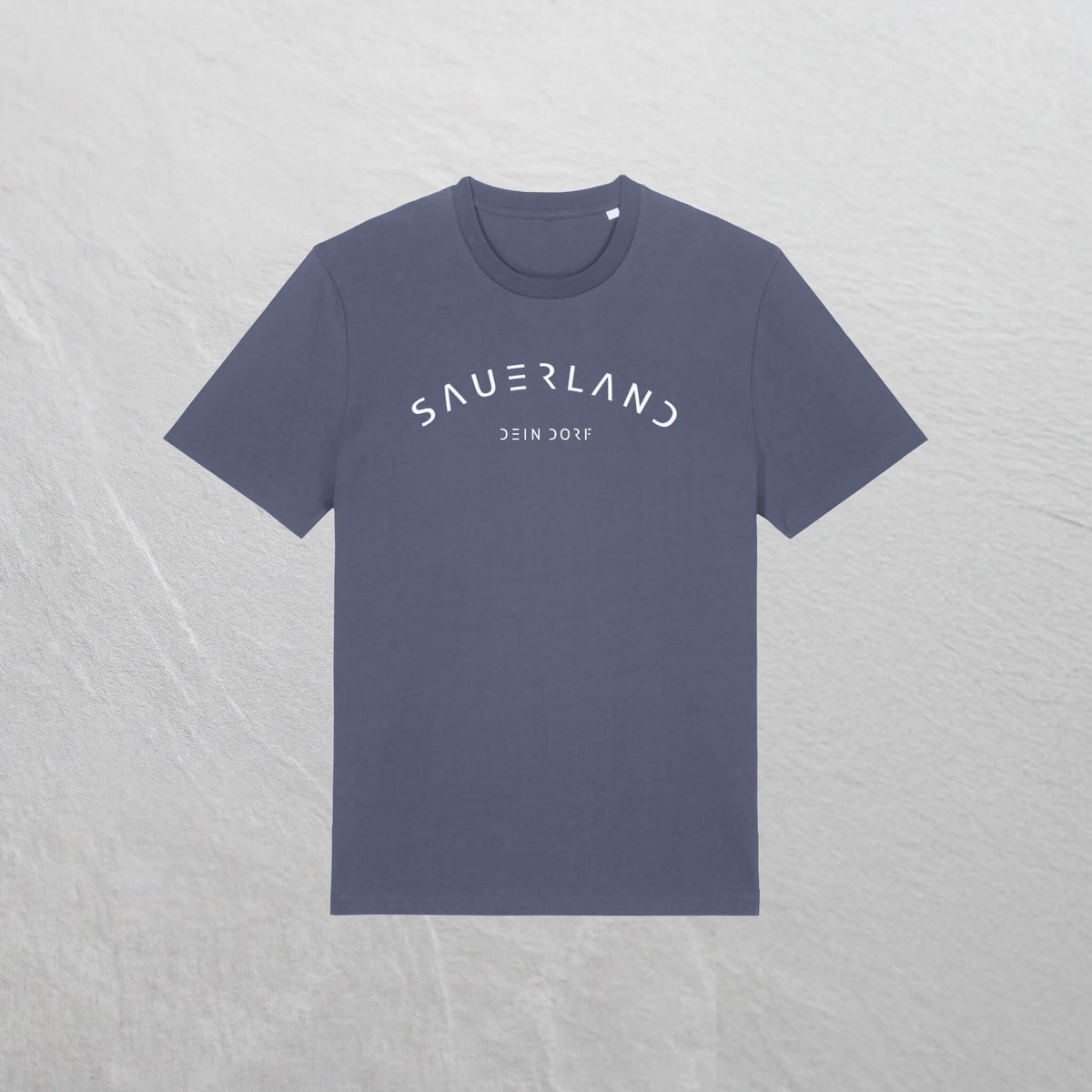 Produktfoto des neuen Sauerland T-Shirt mit Dorfnamen in der Farbe blaugrau