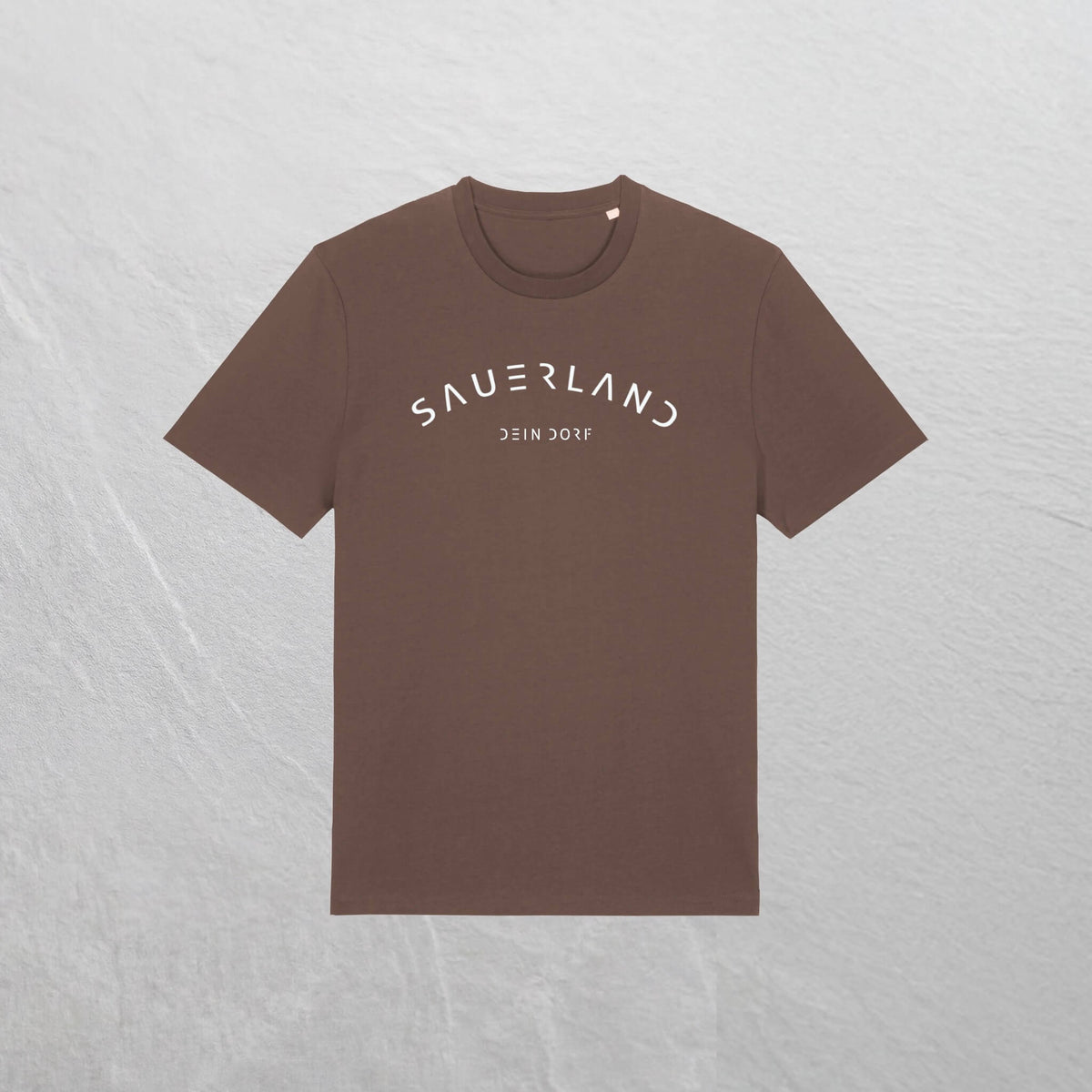 Produktfoto des neuen Sauerland T-Shirt mit Dorfnamen in der Farbe braun