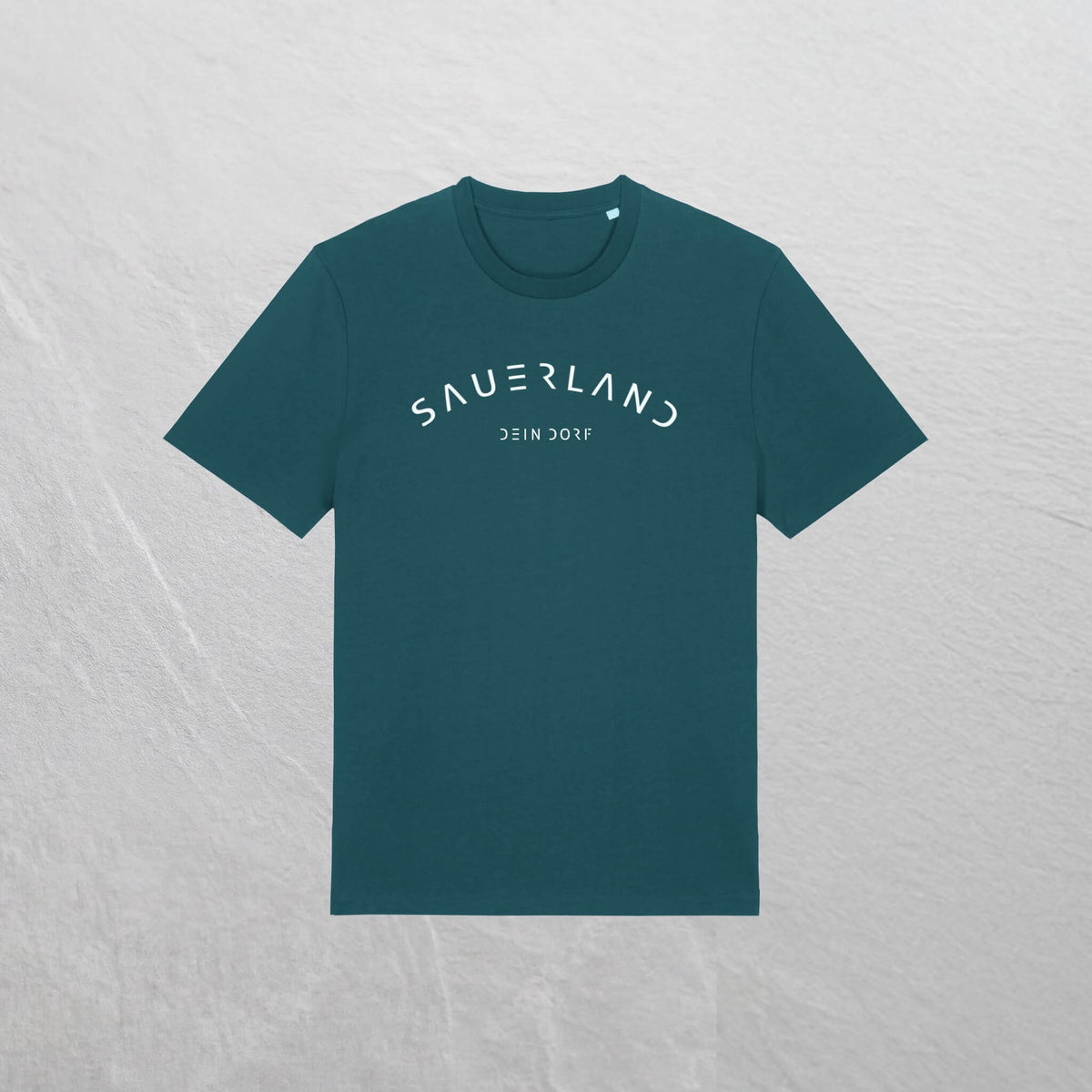 Produktfoto des neuen Sauerland T-Shirt mit Dorfnamen in der Farbe petrol