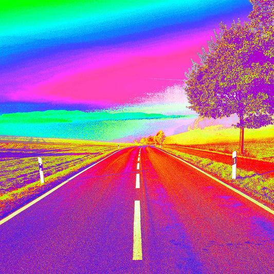 Eine sauerländer Straße als PopArt Motiv
