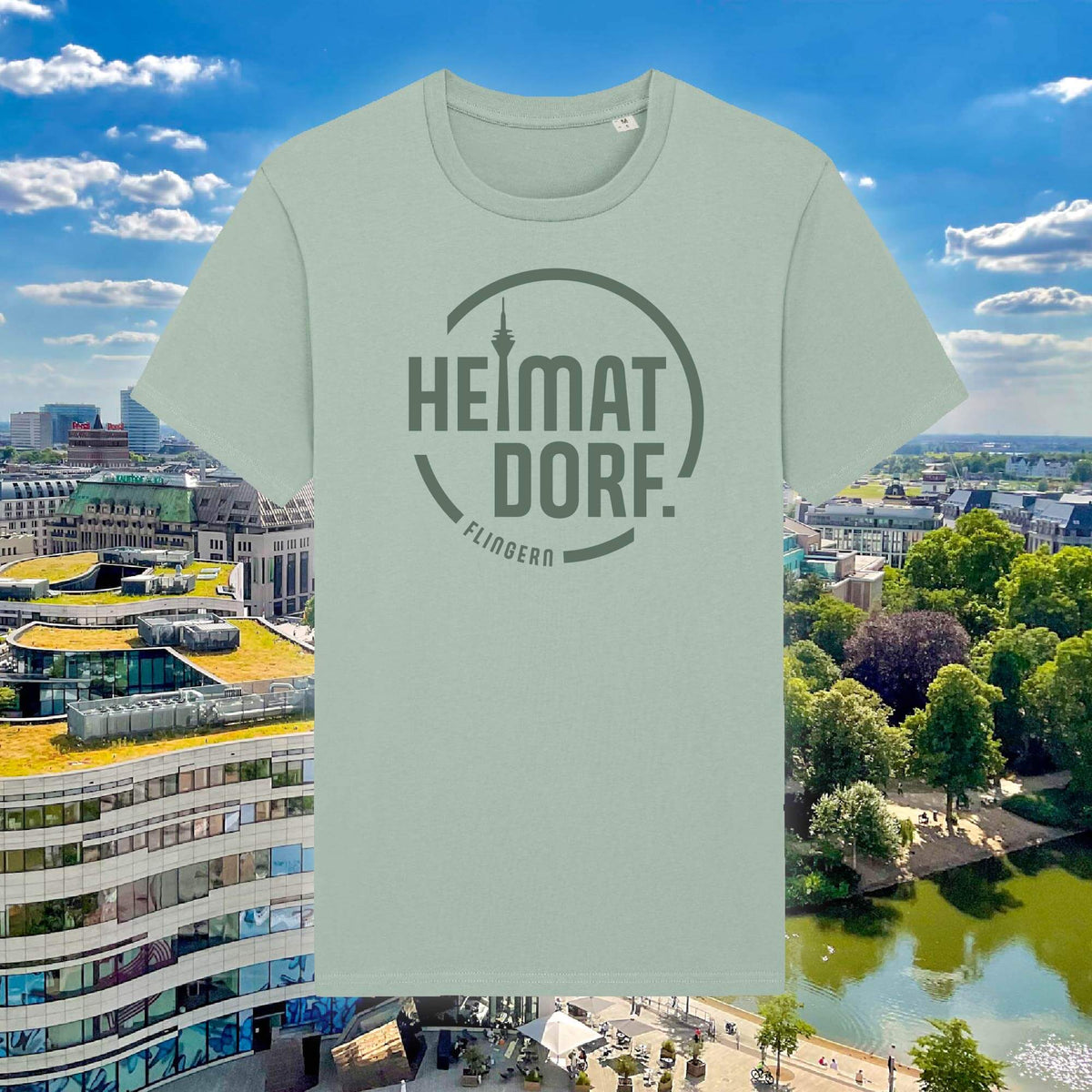 Produktfoto des HEIMATDORF Düsseldorf Tshirts in der Farbe deepsea